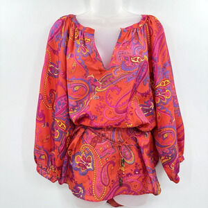 Lauren Ralph Lauren Pink and Purple Paisley Tunic